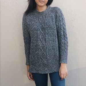 Gray Cable Knit Sweater